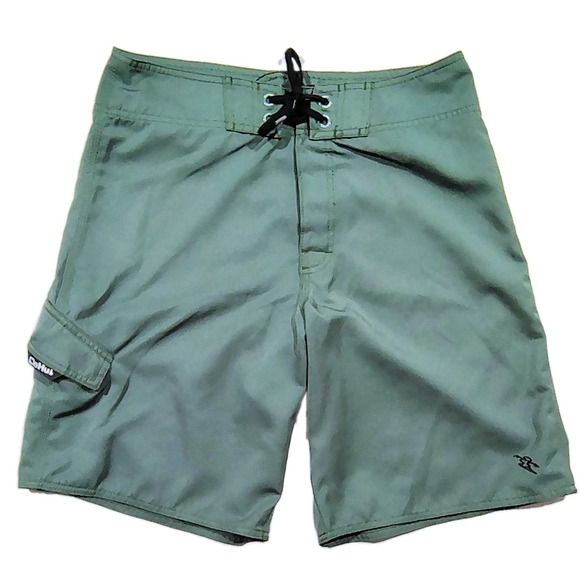 Da Hui Other - DA HUI Men's Unlined Board Shorts Green Cargo Pocket Size 30 x 10 In